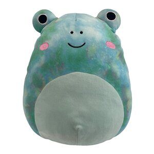 Squishmallow 10in Ferdie Frog Soft Blue Green Tie Dye Plush Green Blue